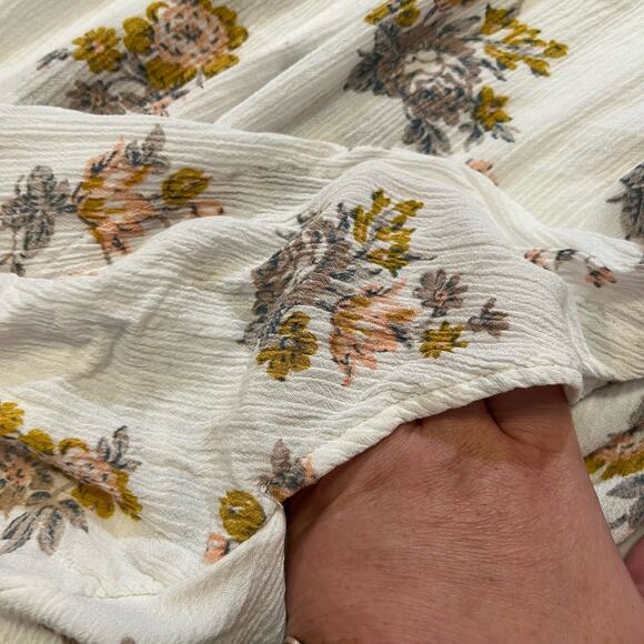 Free People White Gardenia Retro Print Tunic Mini Swing Dress size S - Picture 10 of 14